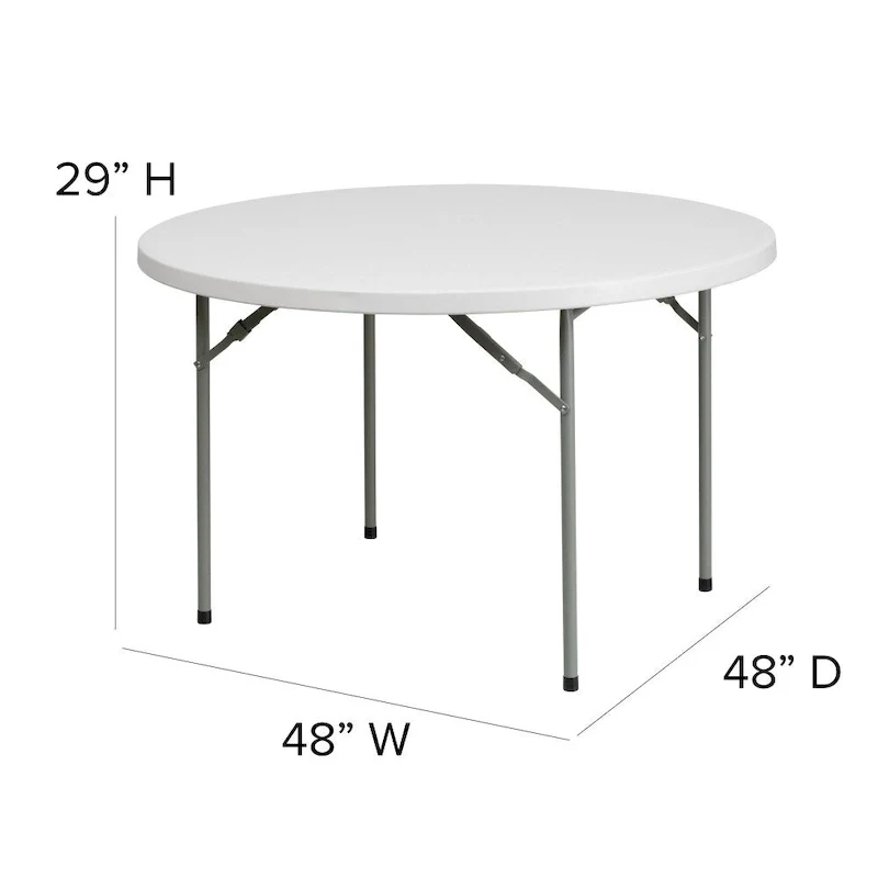 48 Round Granite White Plastic Event and Party Folding Table