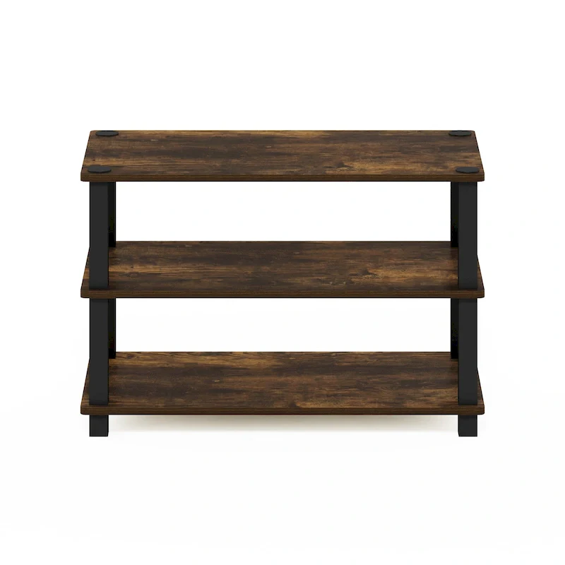 3-Tier Shoe Rack, Amber Pine/Black, No-Tools Assembly, Holds up to 9 Pairs