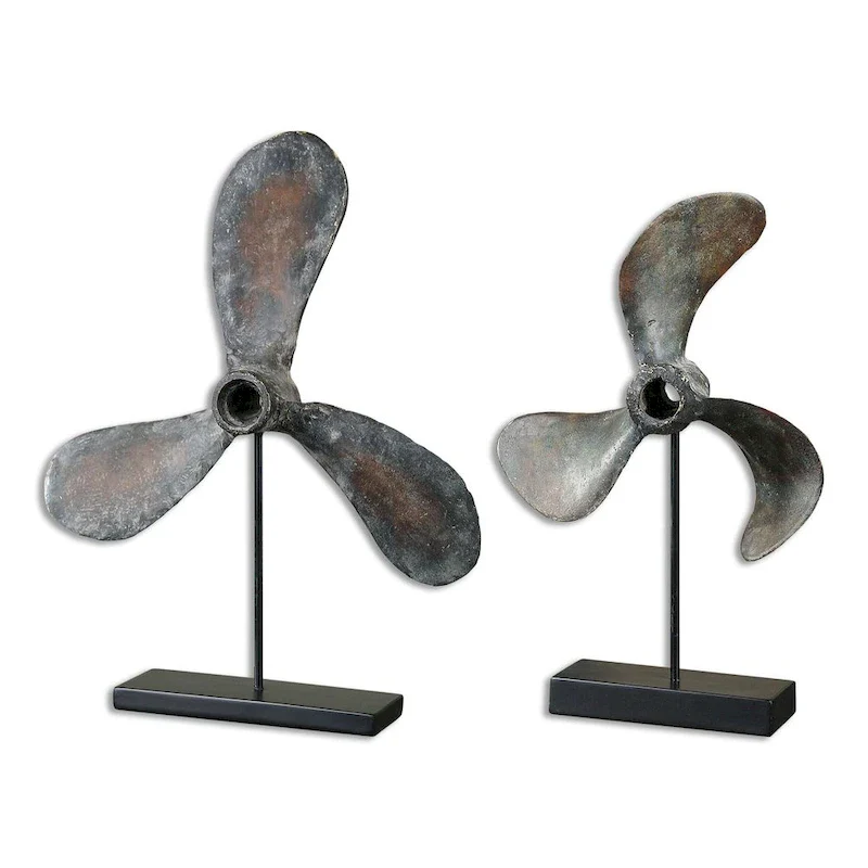 Uttermost Propeller Rust Sculptures (Set of 2)