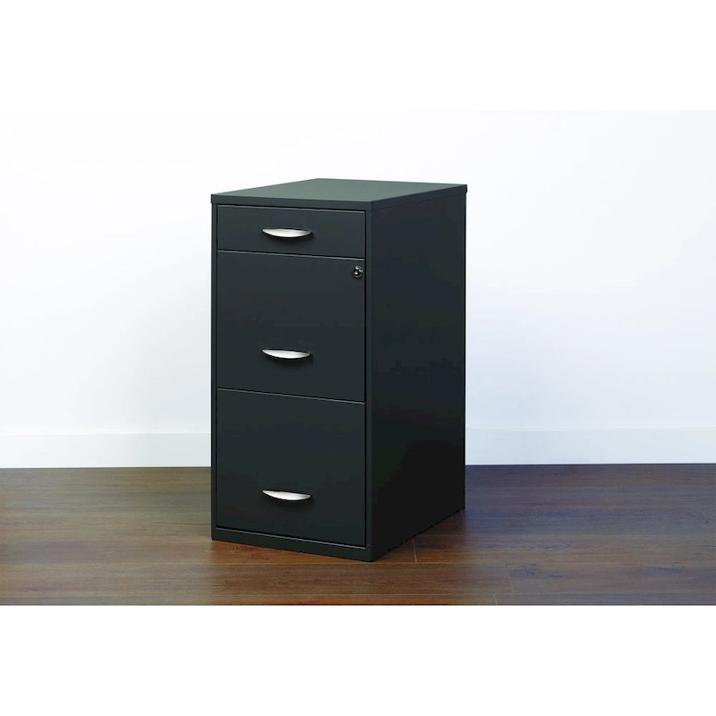 Space Solutions 3 Drawer Letter Width Vertical File Cabinet with Pencil Drawer, Charcoal