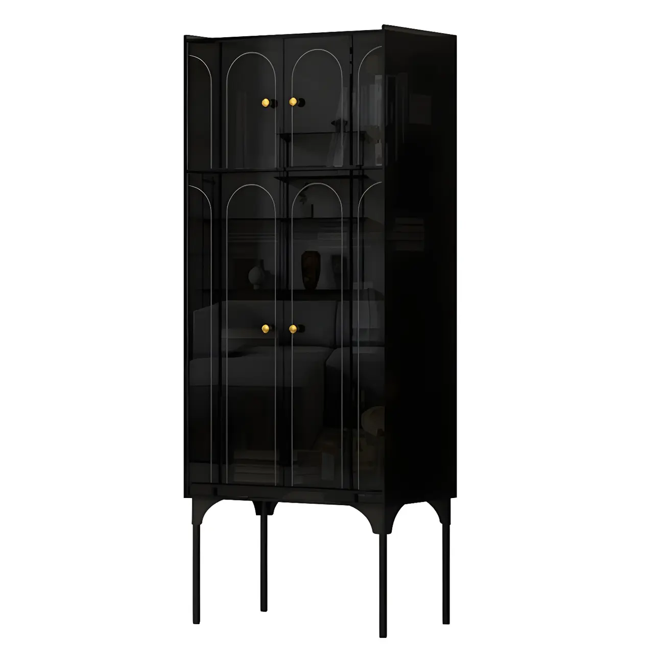 Modern Plastic/Acrylic Sideboard Cabinets with Shelves in Red