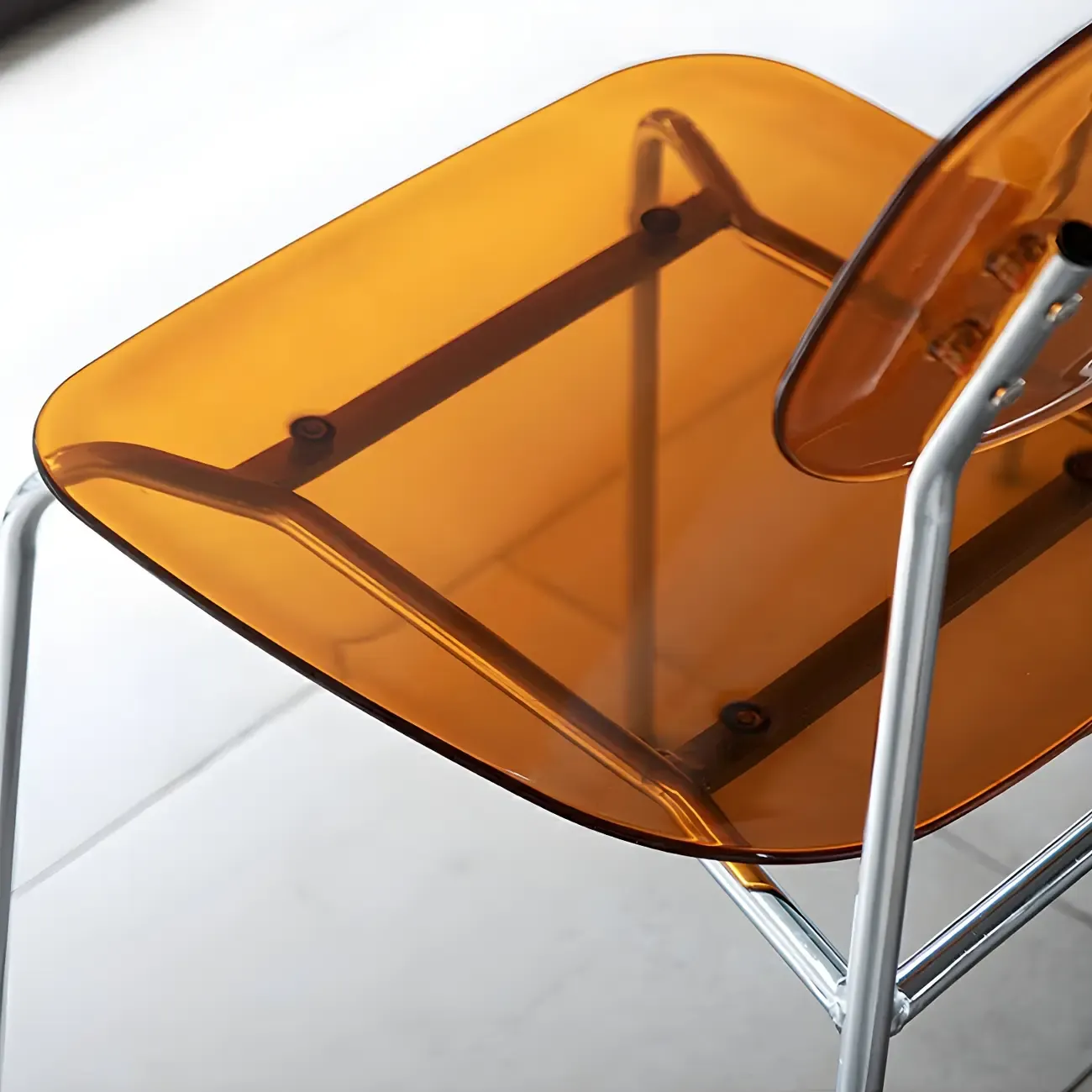 Scandinavian Square Seat Counter Height Acrylic Bar Stools