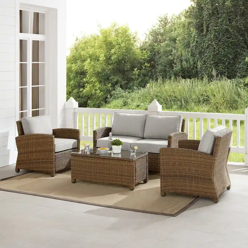 Crosley Bradenton 4Pc Outdoor Wicker Conversation Set