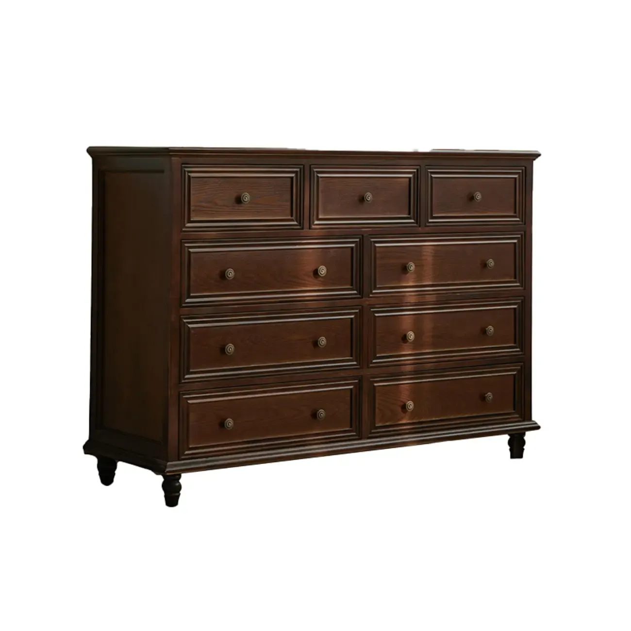 Traditional  6-Drawer White Wood Dresser