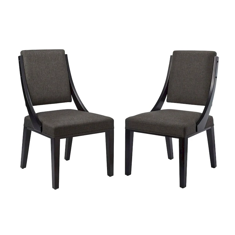 Fabric Upholstered Dining Chairs – Set of Two