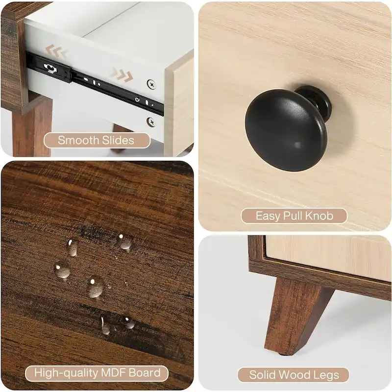 51-Inch Computer Desk with Reversible Drawer Cabinet and Printer Stand