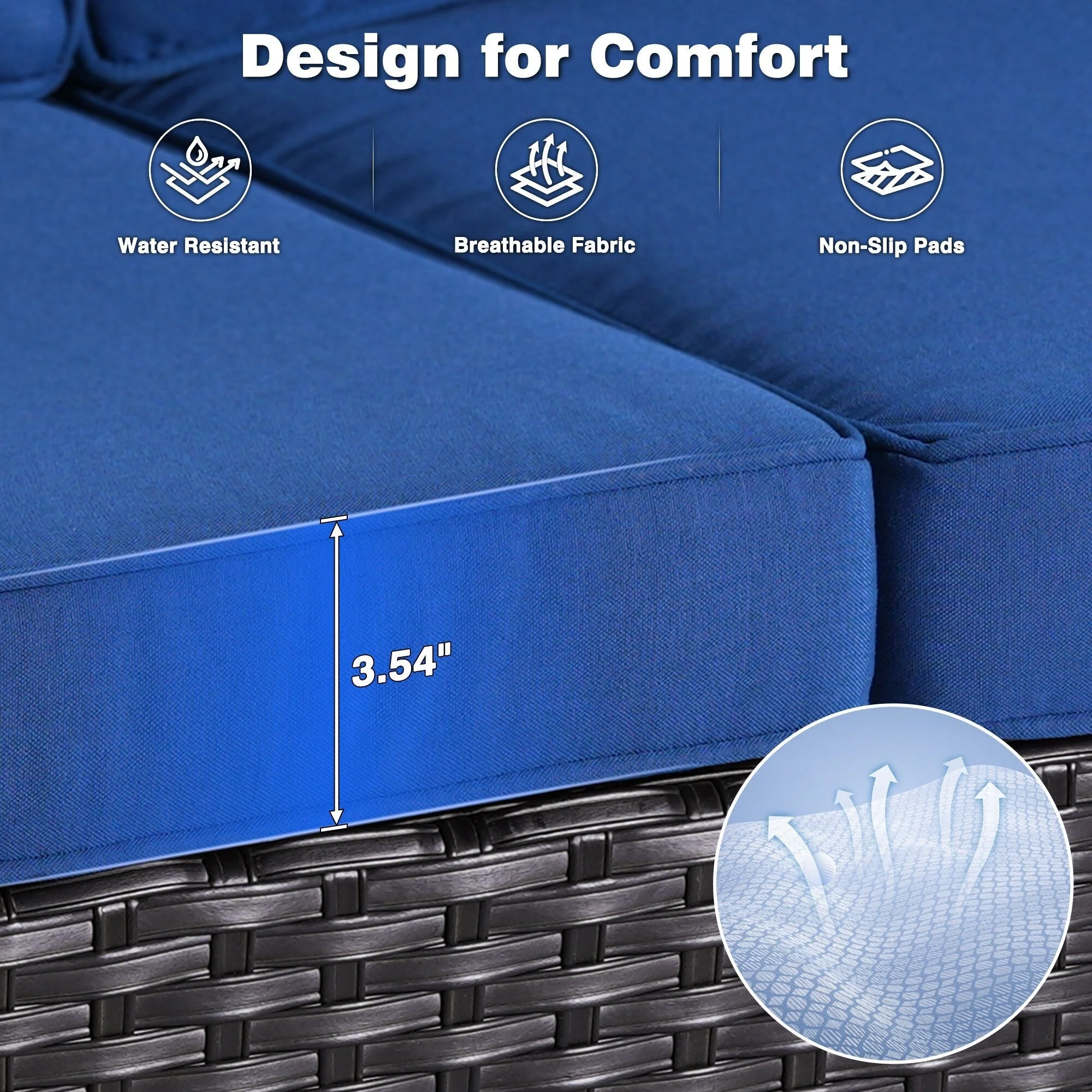 OVIOS 5-piece Patio Wicker High Back Conversation Set