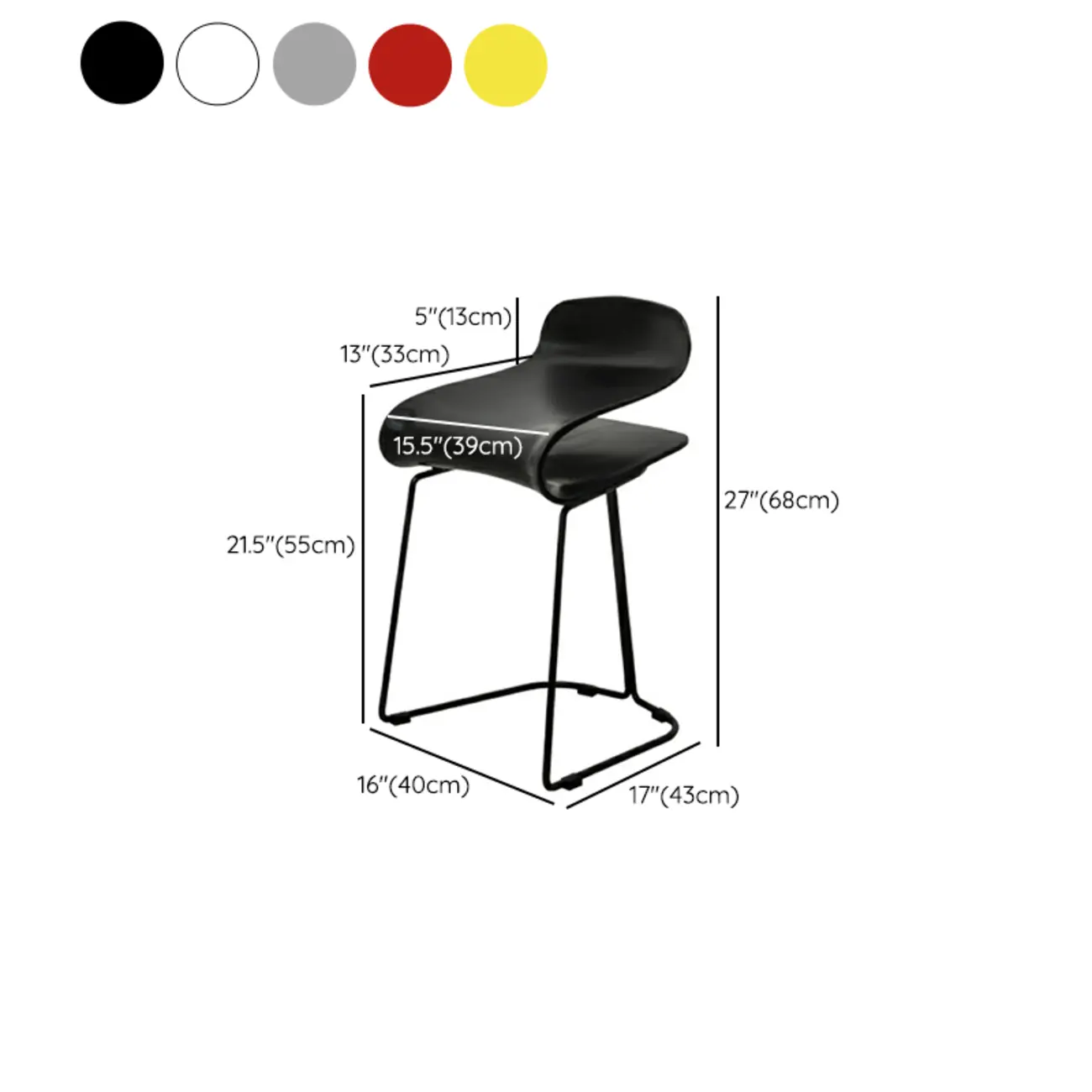 Acrylic Sleek Durable Backless Counter Height Bar Stool