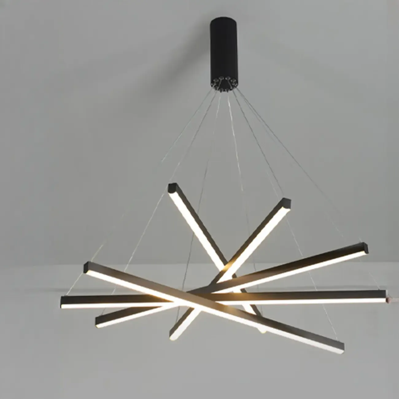 Modern Geometric Linear Sputnik Chandelier