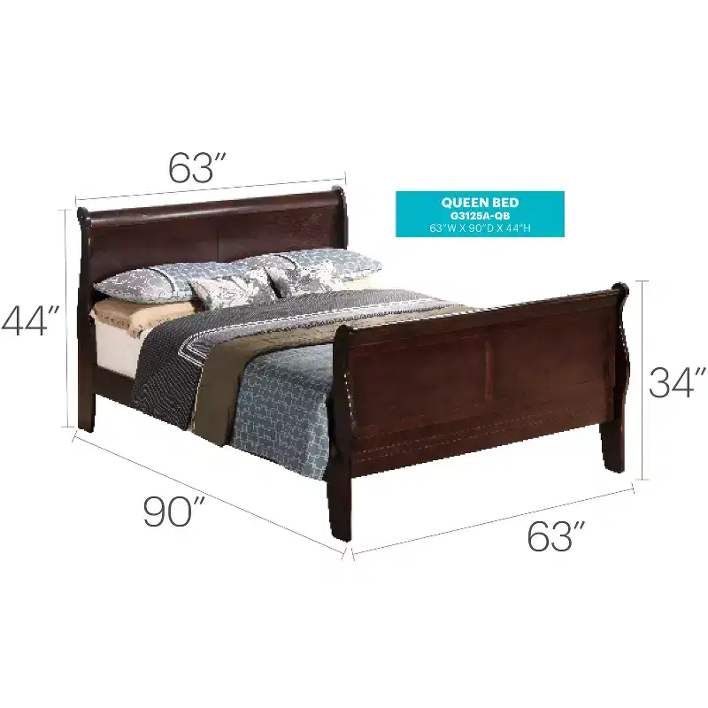 HomeStock 44 in.H Queen Size Brown with Beds with Headboards made of Wood Bed Frame