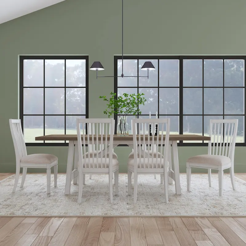Melody White Wood Rectangular Dining Table - 90 x 30 x 42