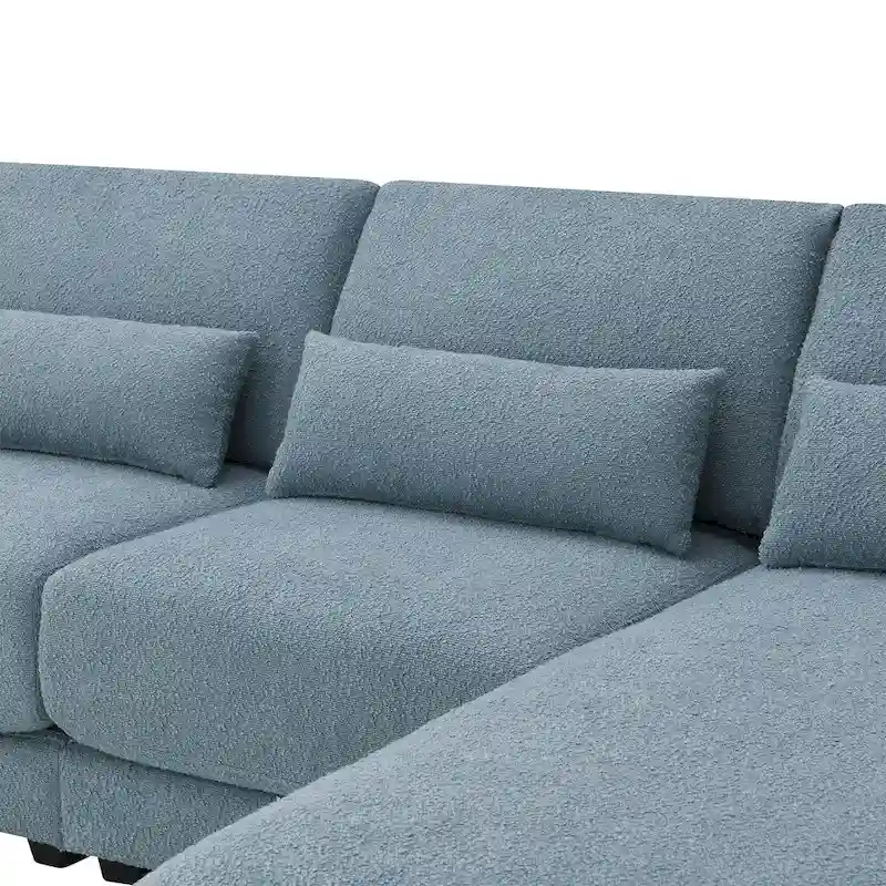 Blue 120 L-Shaped 4-Seat Sectional Sofa