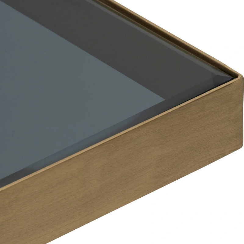 Sagebrook Home Modern Glam 20 Metal and Glass Gold and Black Side Accent Table - 22 x 22 x 20