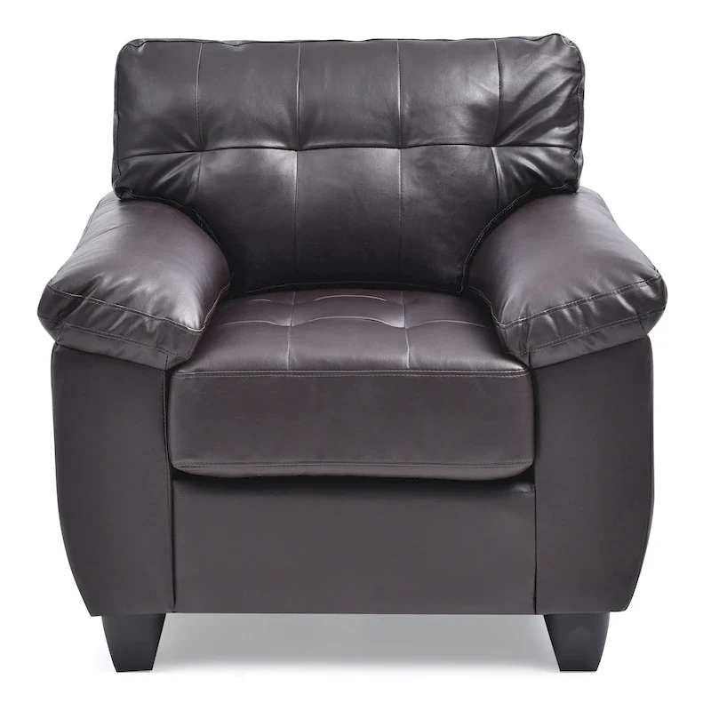 Faux Leather Tufted Accent Chair