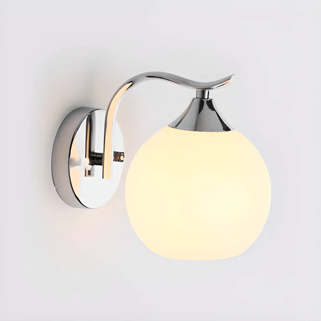 Modern Globe Bathroom Vanity Light with Chrome Finish