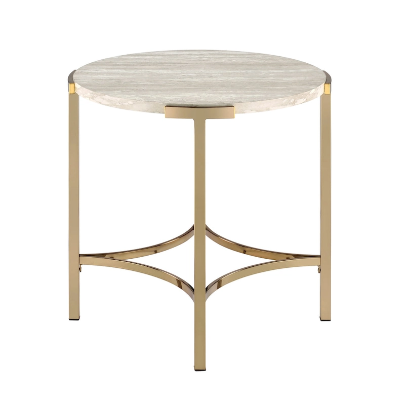 Brickelle Glam 24-inch Faux Marble End Table by Furniture of America