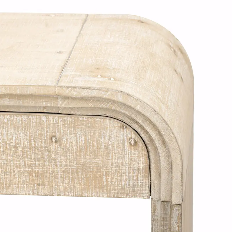 Irresistible Retro Silhouette Console Table: Open Style, Two Top Drawers