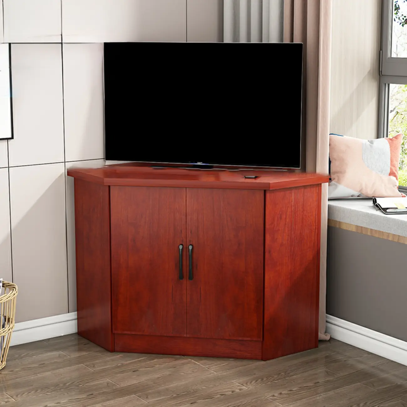 Modern Manufactured Wood Corner Utility Cabinet for Living Room