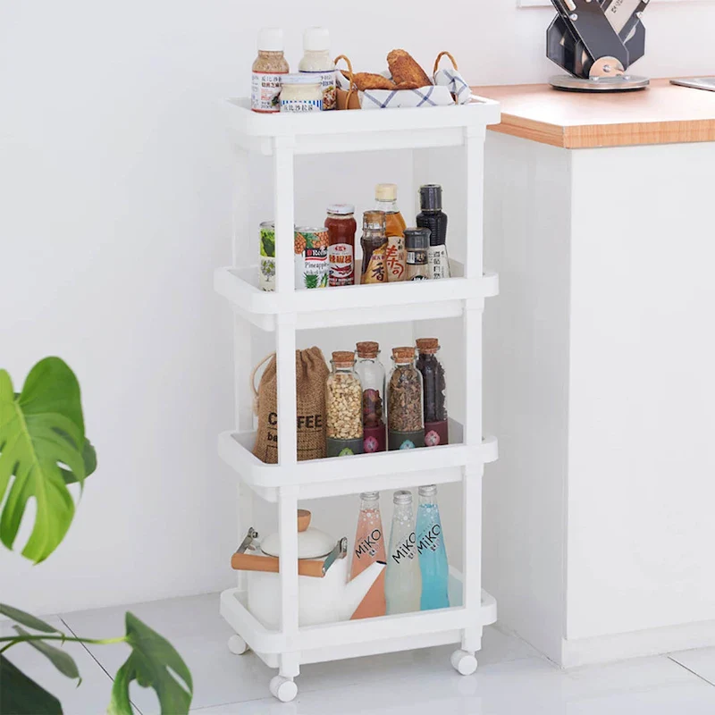 4-Shelf Plastic Rolling Storage Cart