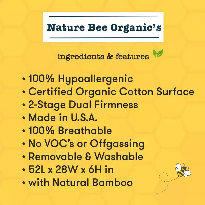 Nature Bee Organic's Ultra Breathable 2-Stage Crib & Toddler Mattress