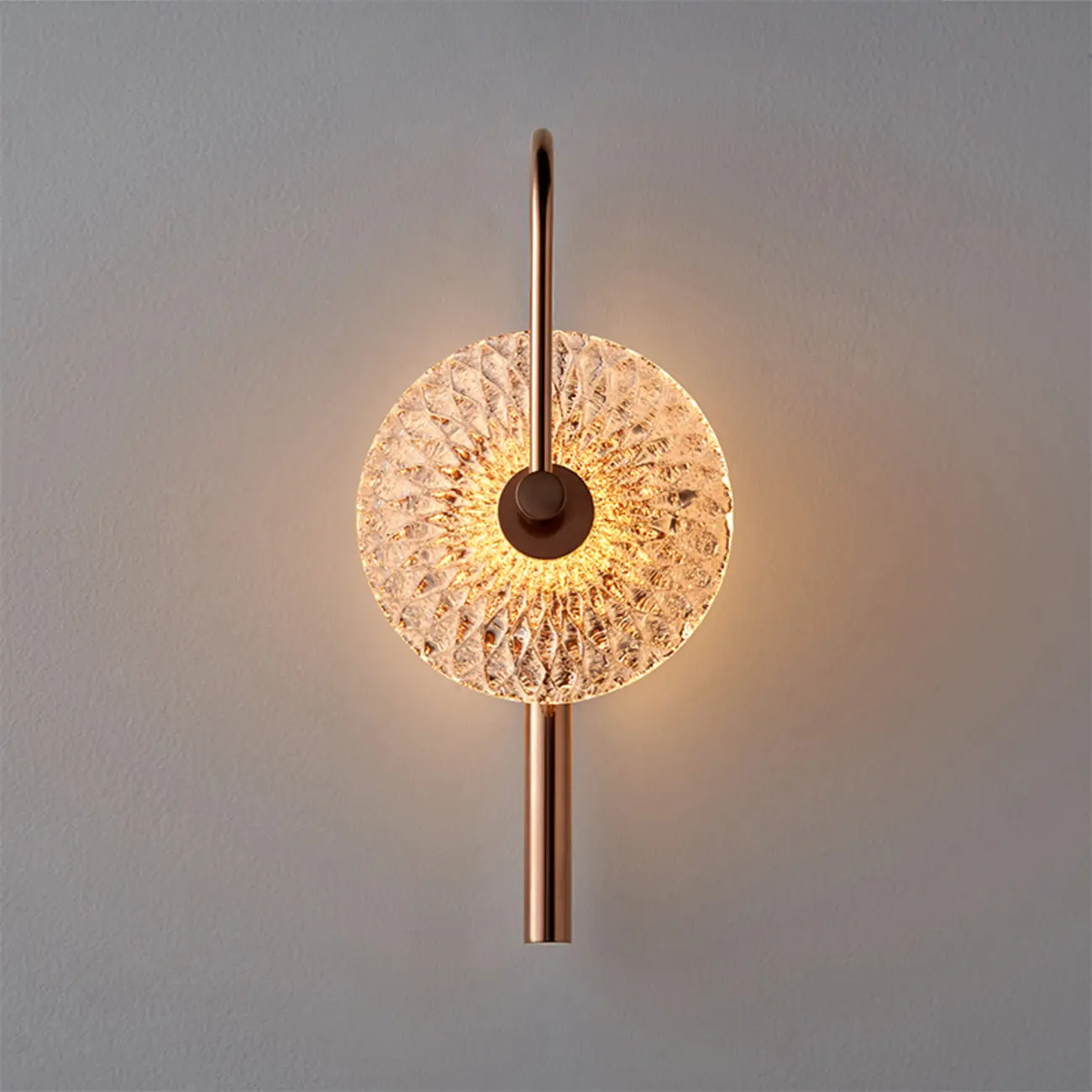 Modern Metal Glass Round Wall Sconce
