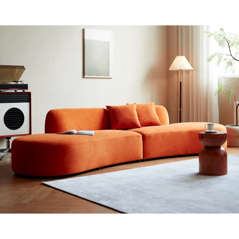 132.3 inch Large Half Moon Curved Sectional Sofa