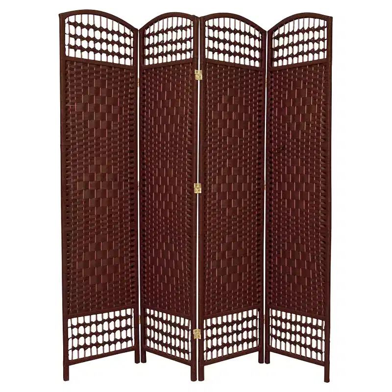 5 1/2 ft. Tall Fiber Weave Room Divider 4 Panels - Oriental Furniture