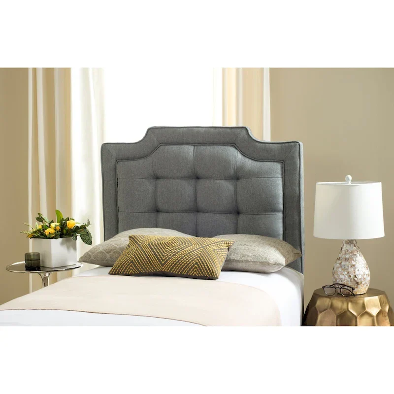 King Tufted Upholstered Headboard – Taupe, Hollywood Glam Style
