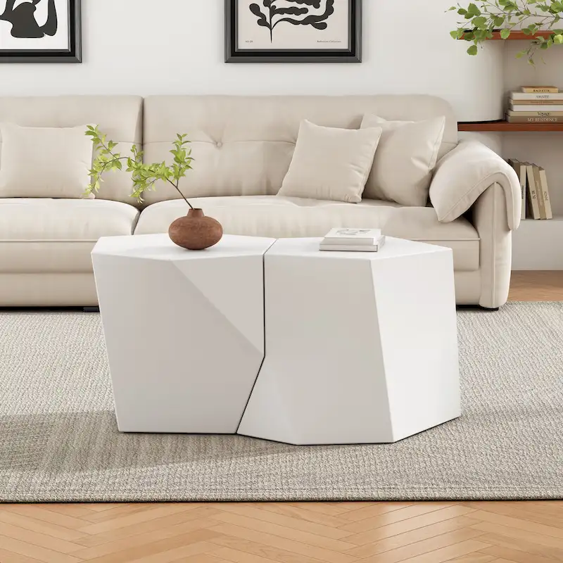 Modern MGO Coffee Table Set with Geometric Design