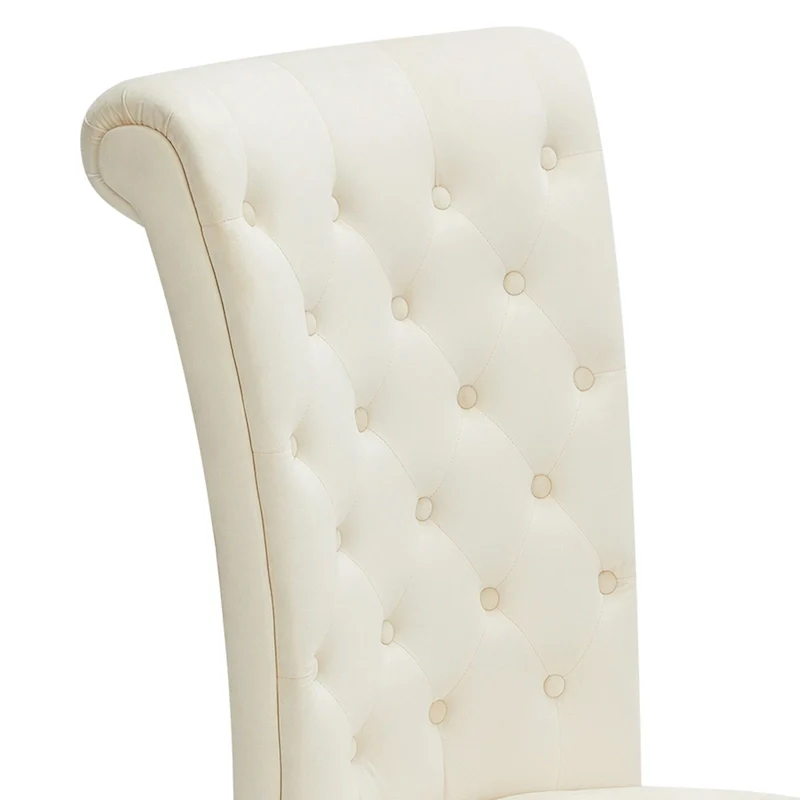 AVAWING Set of 2 Throne Royal Chair Thick Padding and Rubberwood Legs