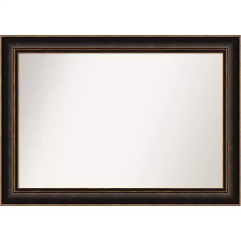 42"x30" Villa Wood Wall Mirror, Oil Rubbed Bronze Frame, Modern Decor - Amanti Art