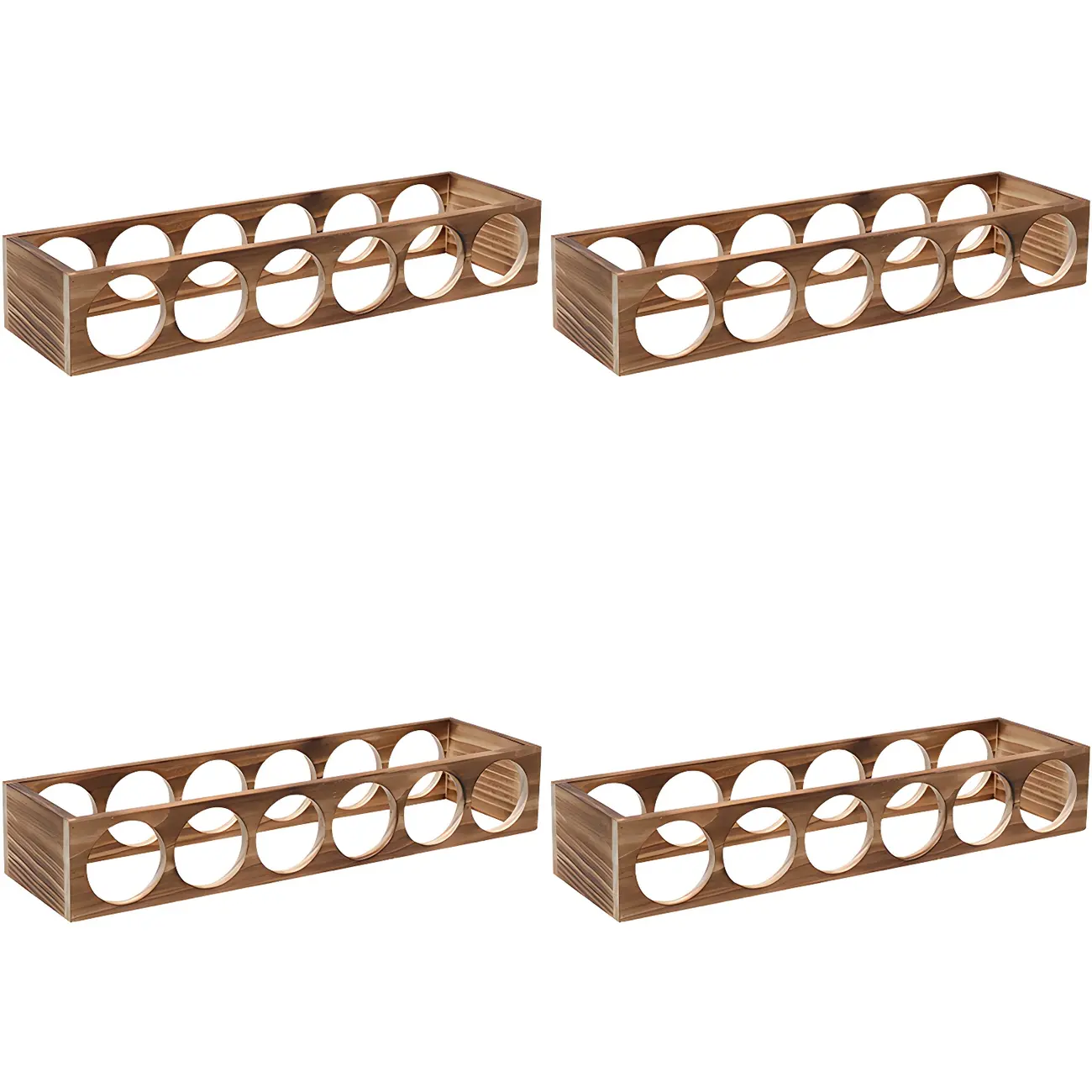 Natural Wooden Stackable Wine Rack Tabletop Wine Holder