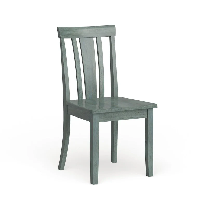 Slat Back Wood Dining Side Chairs  (Set of 2)