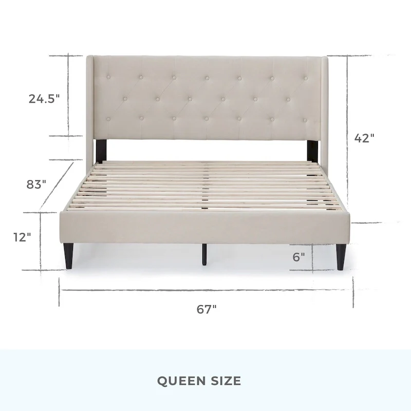 Brookside Isabelle Button Tufted Wingback Upholstered Bed