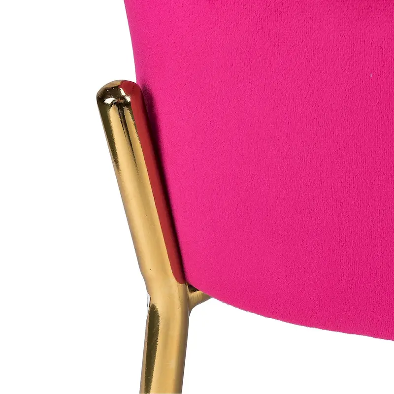 Ma Modern Velvet Accent Chair with Golden Legs Set of 2 by