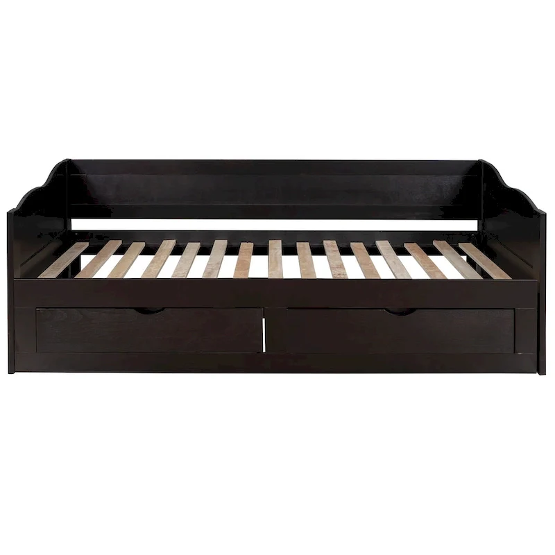 Wooden Daybed with Trundle Bed