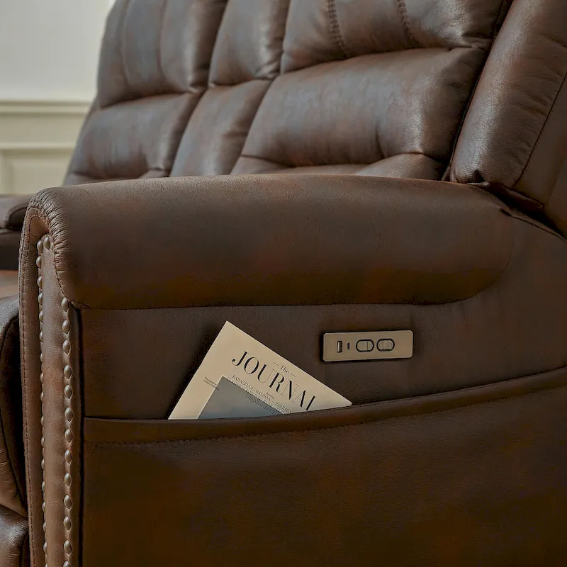 Power Sofa Loveseat Recliner Adjustable Headrest High Back Nailhead