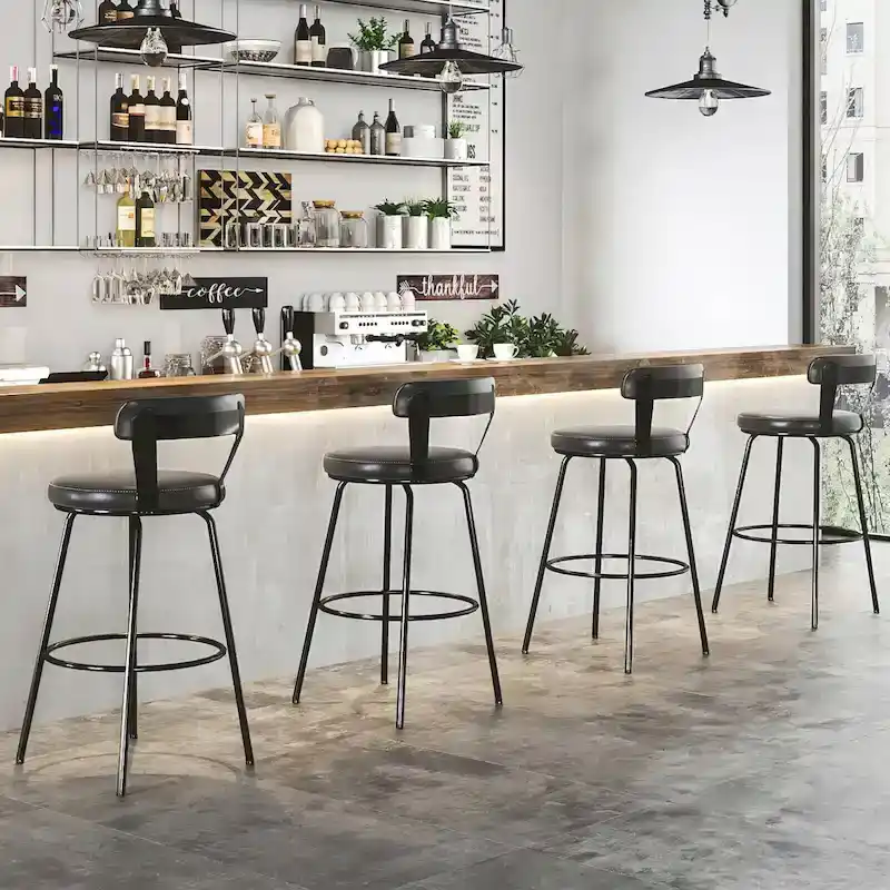Metal Counter Height Industrial Swivel Bar Stools
