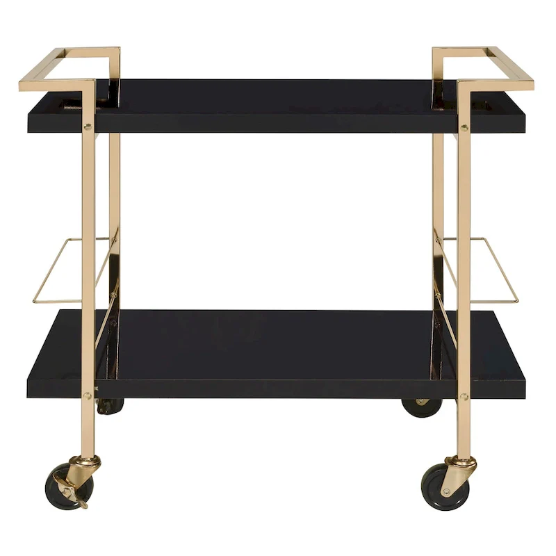 White and Gold 2-Tier Serving Cart