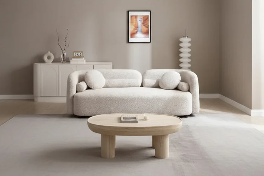Modern 3 Seater Velvet Upholstered Comfy Couch with Legs