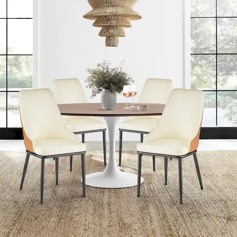 Faux Leather Upholstered Dining Chairs, Set of 4 - 18.1W x 21.3W x 36.6H