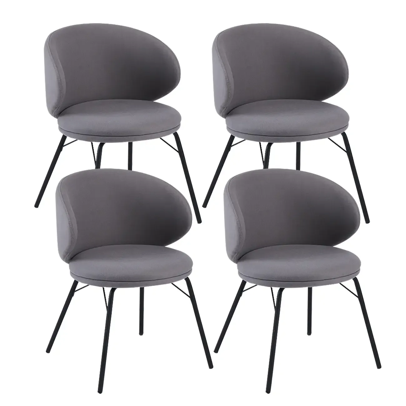 Modern Leathaire Upholstered Metal Leg Dining Chair