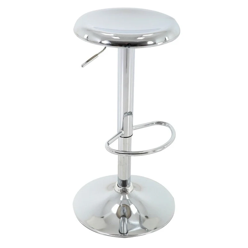 Pink / Pewter / Gold Adjustable Height Swivel Bar Stool with Chrome Finish – Single Seat
