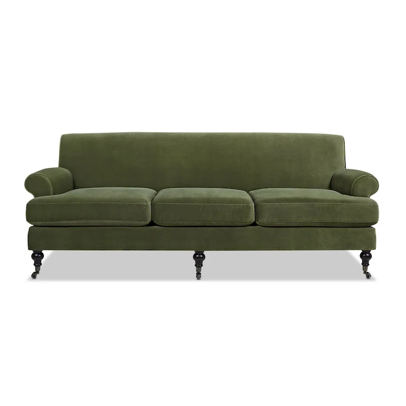 Alana Lawson 88 Inch Living Room Sofa  Three Cushion Couch with Rolled Arms and Tight Back  Minimal Assembly Required