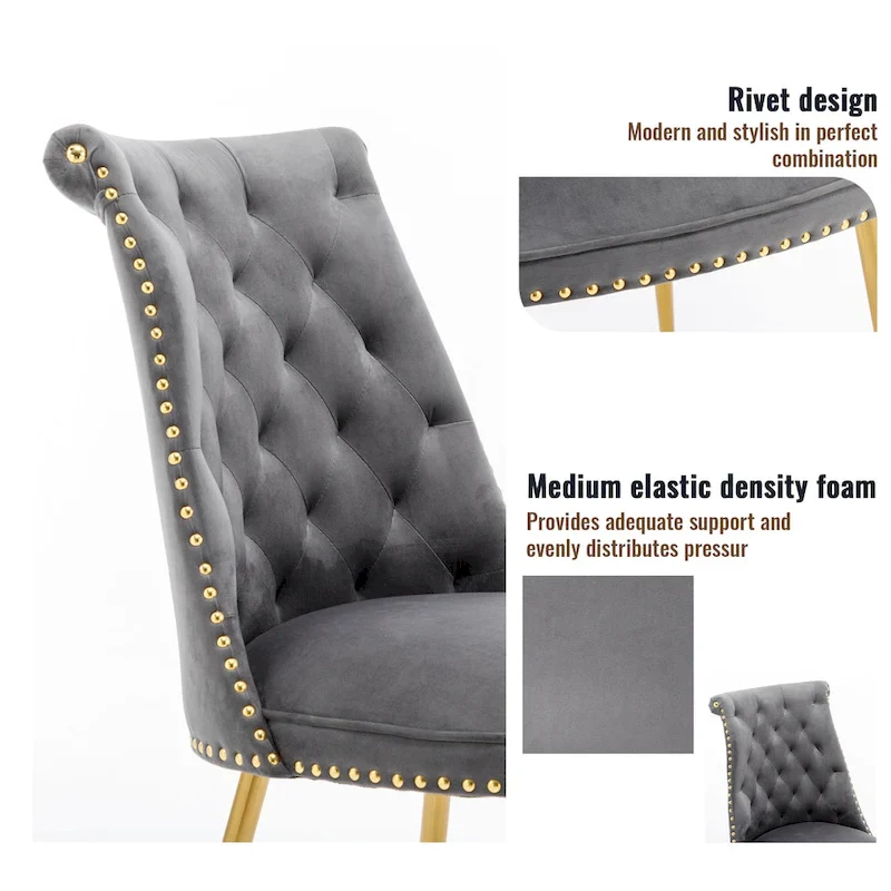 7-Piece Clihome Marble Dining Table with Velvet Chair Dining Chair