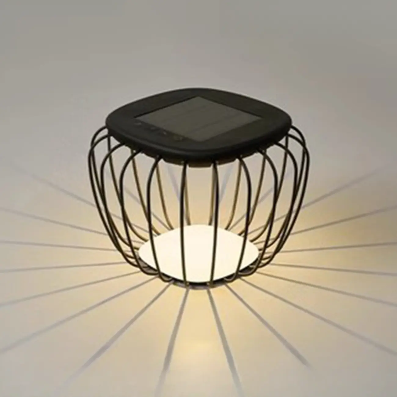Modern Metal Cage Design Solar Post Cap Light