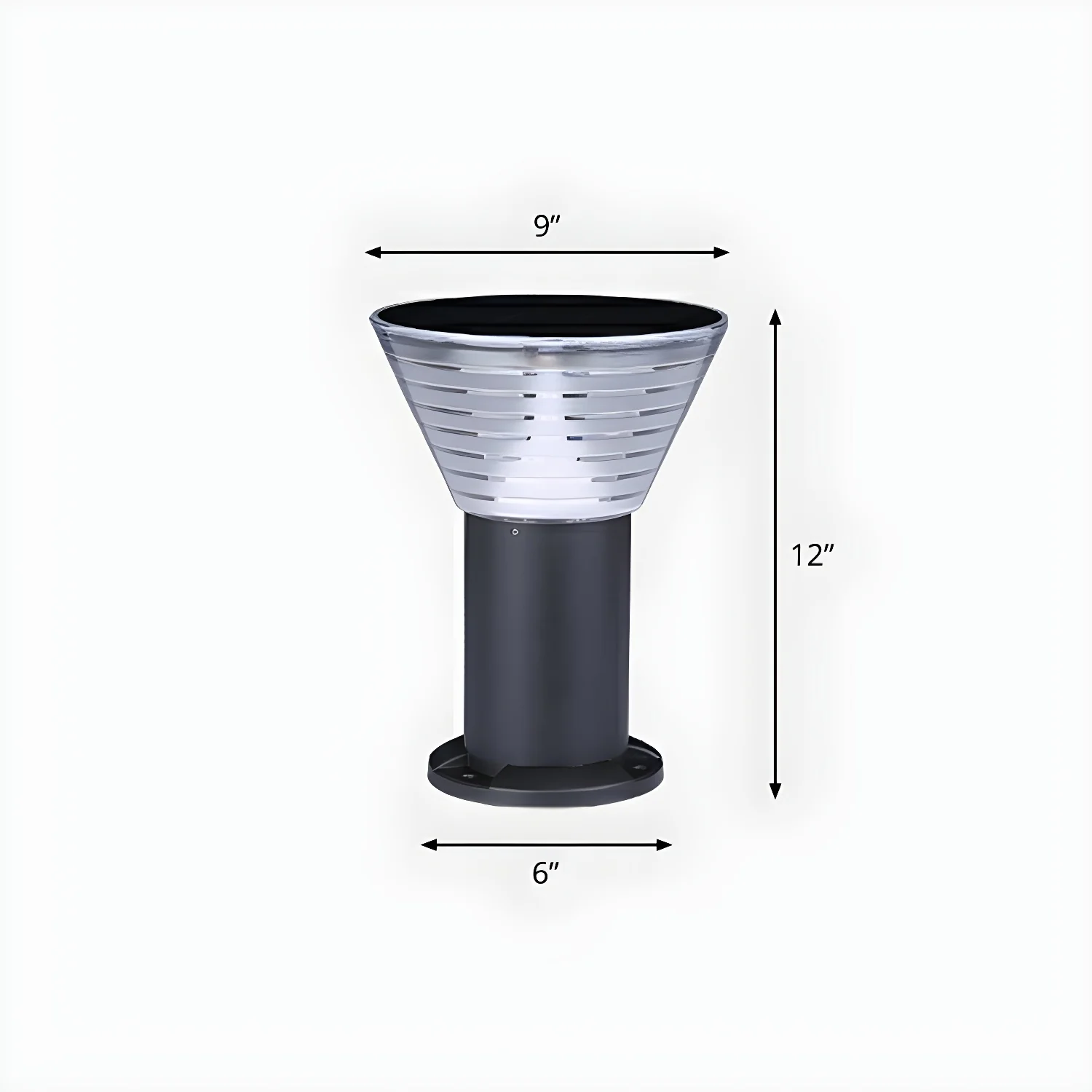 Modern Solar Pillar Conical Metal Landscape Lighting