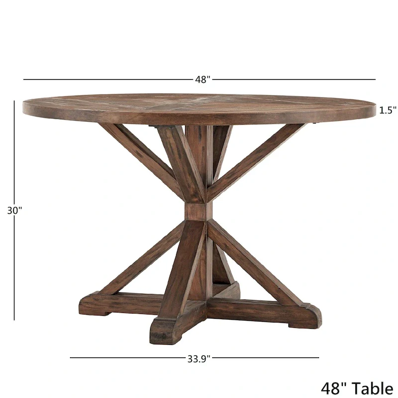 Benchwright Brown Finish Round Dining Table by iNSPIRE Q Artisan