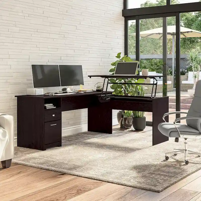 72W 3-position L-shaped Sit to Stand Desk by Bush Furniture