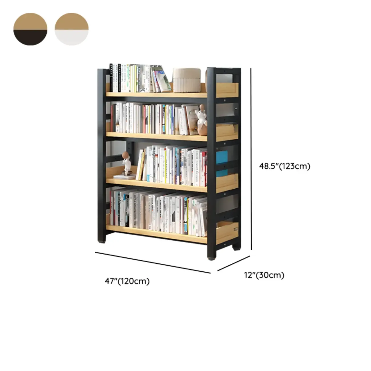 Modish Multi-Layer Open Back Wooden Tall Bookshelves